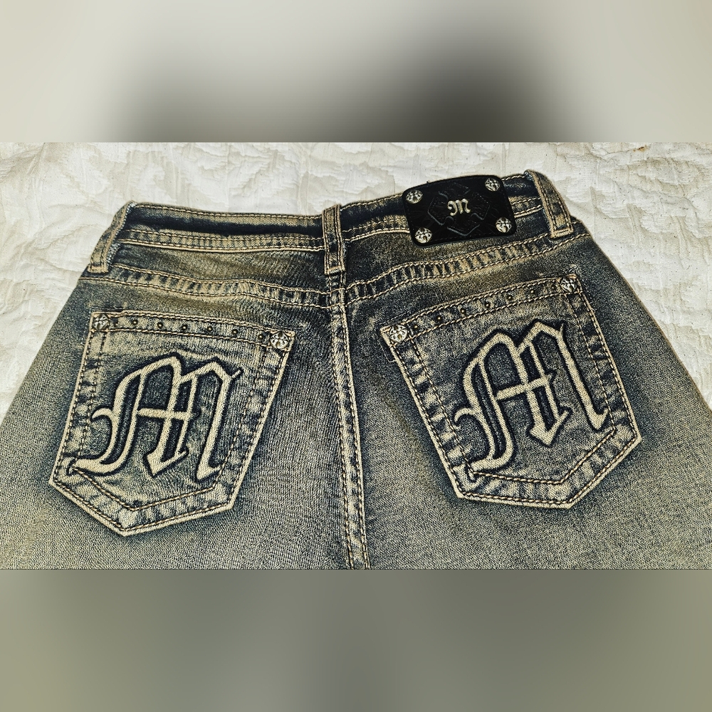 Miss Me Blue Denim Wide Leg Jeans Inseam 30"